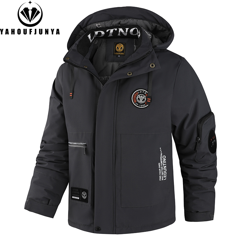 Outdoor Sport Waterproof Jacket - 冬の男性屋外防風暖かいトラベルジャケット男性フード付きカジュアルファッションスポーツ防水クライミングトレッキングジャケット男性コート