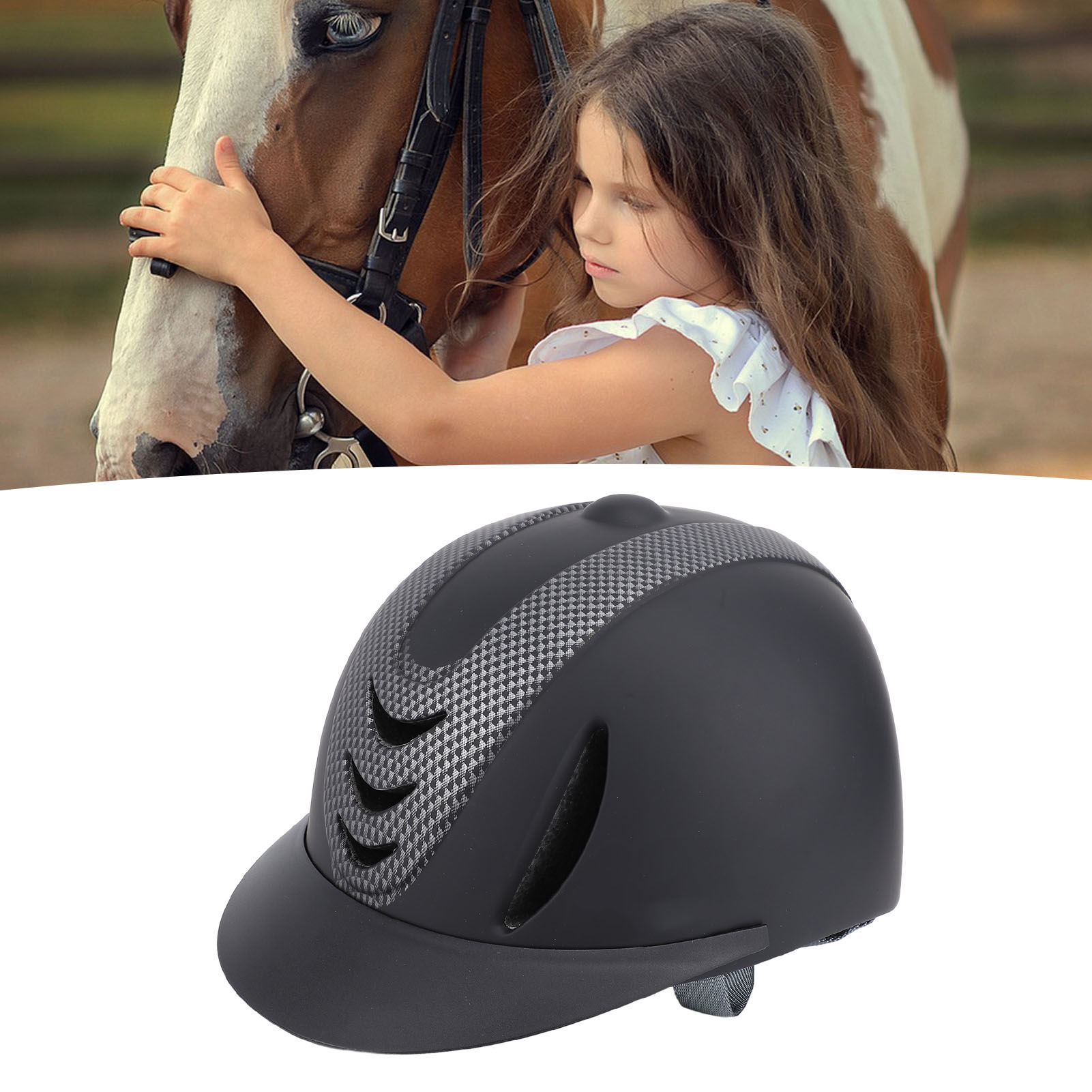 Equestrian Helmet - 子供用乗馬ヘルメット 通気性のある取り外し可能なライナー 子供用馬術ヘルメット 軽量で調節可能