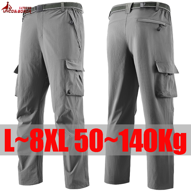 Outdoor Sport Hiking Pants - プラスサイズ 7XL 8XL メンズ速乾性ハイキングパンツアウトドアスポーツカジュアル夏伸縮性トレッキングキャンプ防水ズボン