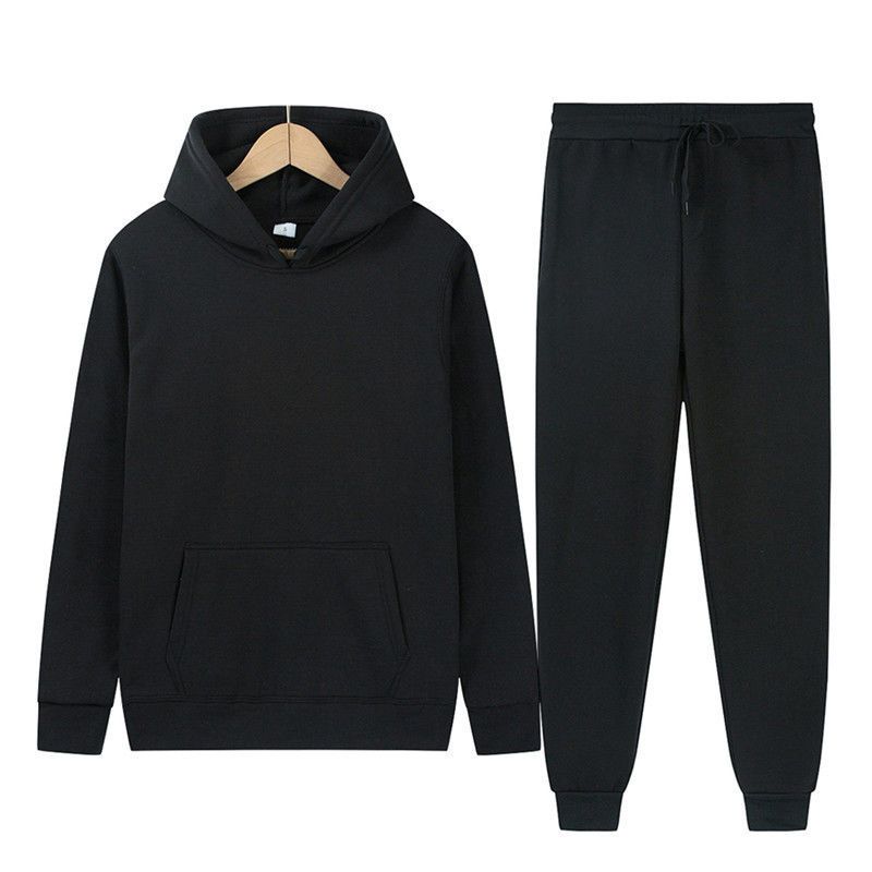 Outdoor Sports Outfit - ユニセックスカジュアルトラックスーツ、フーディーとジョガーパンツの2ピースセット、ゆったりとしたスポーツウェア、ランニング用、春・秋向け