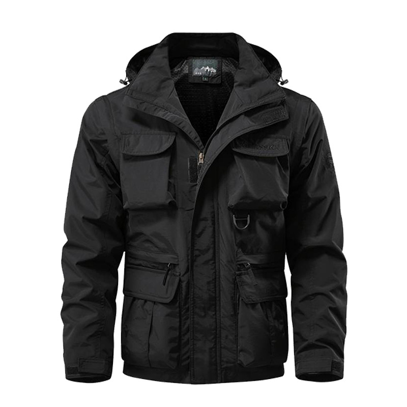 メンズ防風防水ジャケット、取り外し可能なフード付き、アウトド - Outdoor Sport Waterproof Jacket のレビューと価格