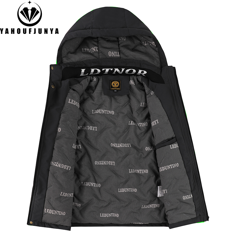 冬の男性屋外防風暖かいトラベルジャケット男性フード付きカジュ - Outdoor Sport Waterproof Jacket のレビューと価格