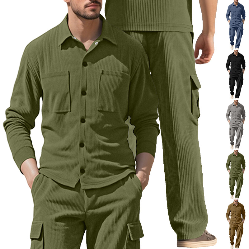 メンズトラックスーツ コーデュロイ ワークウェア 2ピースセ - Outdoor Sports Outfit のレビューと価格