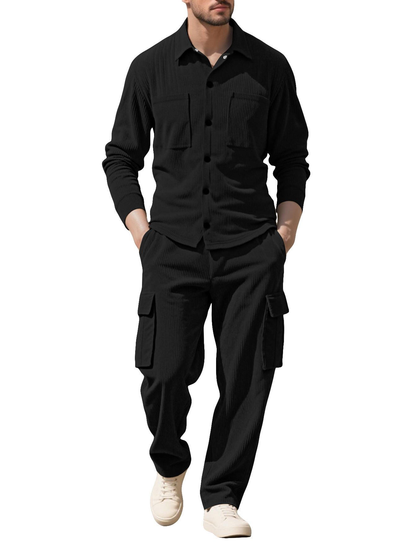 メンズトラックスーツ コーデュロイ ワークウェア 2ピースセ - Outdoor Sports Outfit のレビューと価格