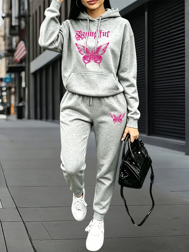 秋冬デイリーカジュアルスポーツジョガーセット パーカー+スウ - Outdoor Sports Outfit のレビューと価格