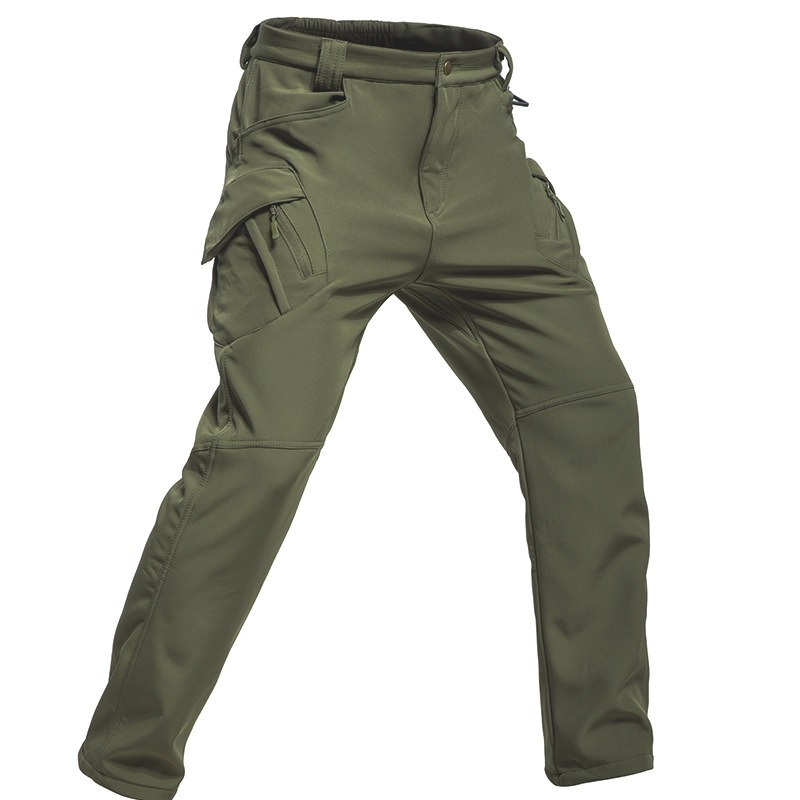 メンズフリース裏地付き冬用暖かいタクティカルパンツ防水ハイキ - Outdoor Sport Hiking Pants のレビューと価格