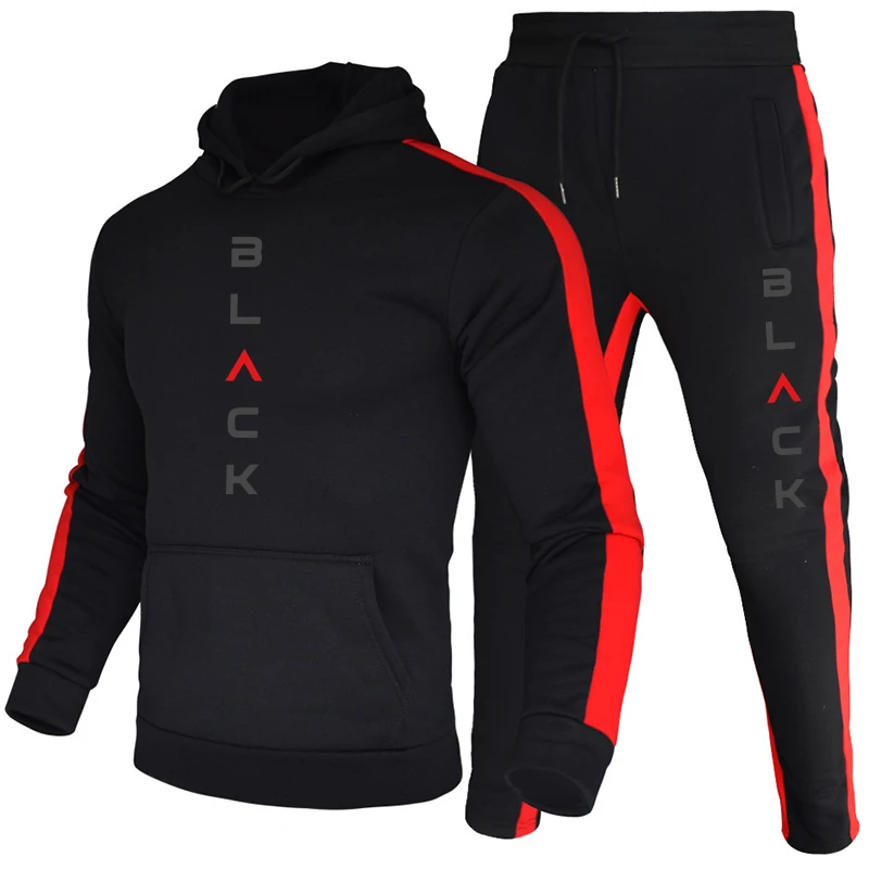 秋冬 2 個セットメンズトラックスーツカジュアルスウェットシ - Outdoor Sports Outfit のレビューと価格