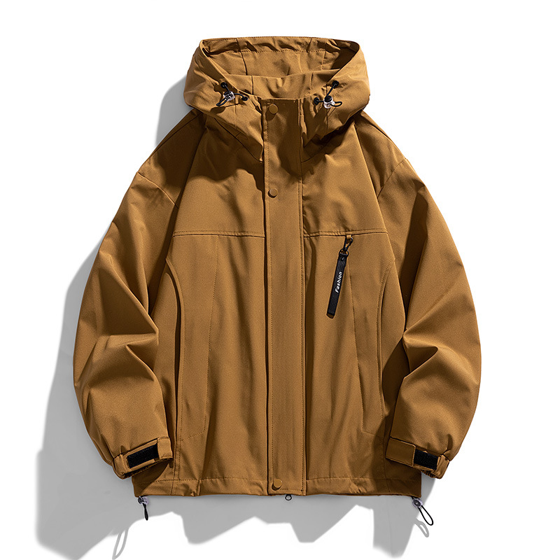 メンズブラックキャンプジャケット,防風コート,単色,大サイズ - Outdoor Sport Waterproof Jacket のレビューと価格