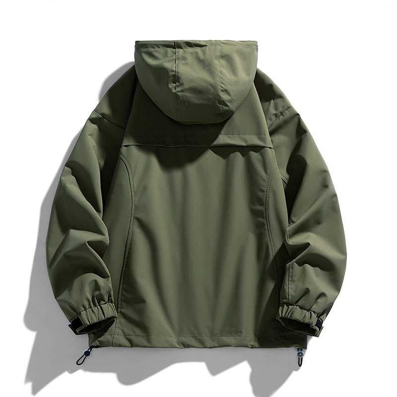 メンズブラックキャンプジャケット,防風コート,単色,大サイズ - Outdoor Sport Waterproof Jacket のレビューと価格