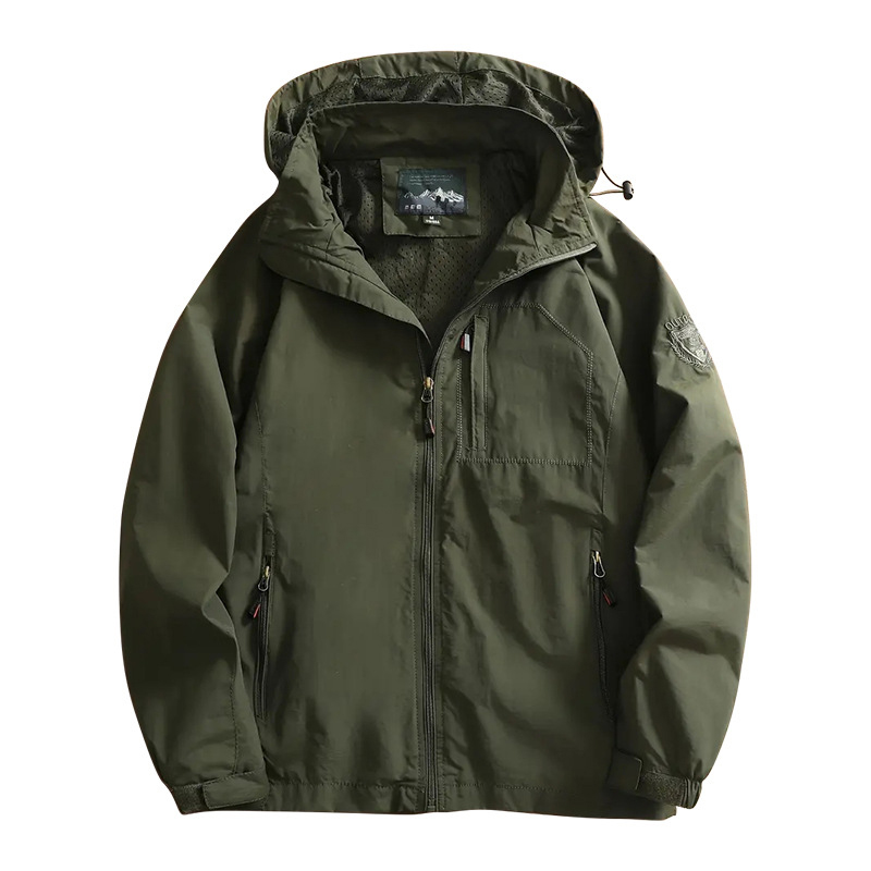 男性用防水フード付きジャケット、ハイキングコート、アウトドア - Outdoor Sport Waterproof Jacket のレビューと価格