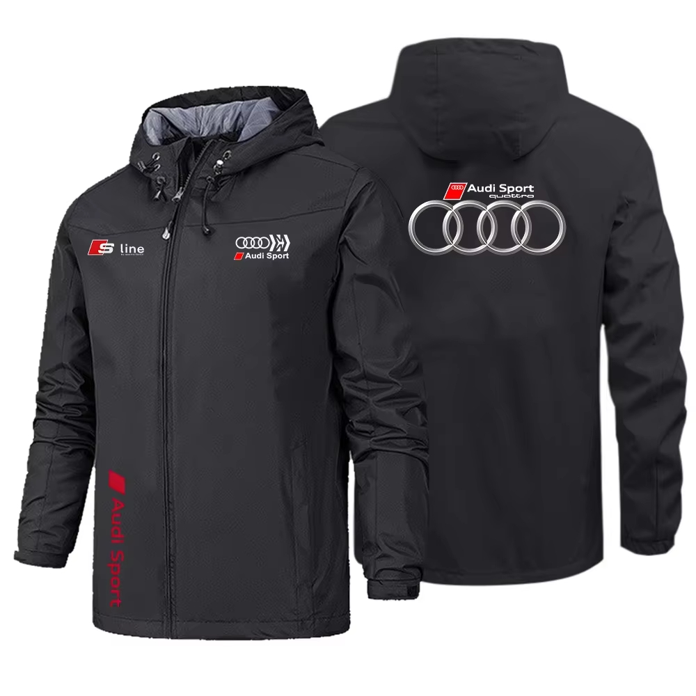 メンズスポーツスタイル防水通気性ジャケット、アウディロゴ入り - Outdoor Sport Waterproof Jacket のレビューと価格