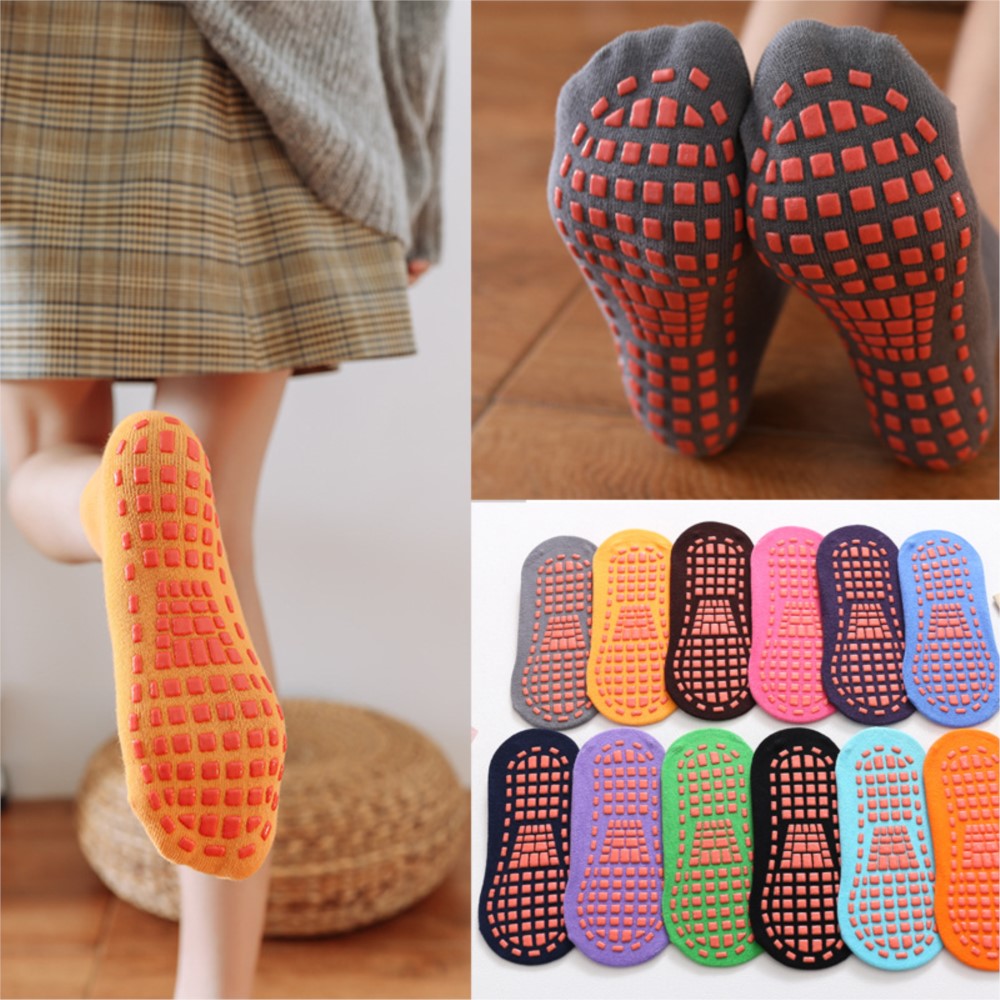 子供大人用滑り止め靴下親子トランポリンソックス綿靴下弾性スポ - Trampoline Park Sock のレビューと価格