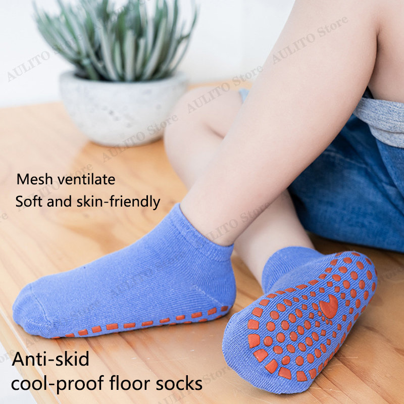 子供大人滑り止めフロアソックス親子トランポリン綿通気性靴下弾 - Trampoline Park Sock のレビューと価格