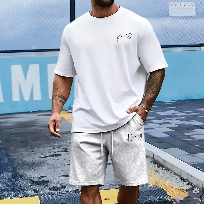 キングレター メンズセット コットンTシャツ スポーツショー - Outdoor Sports Outfit のレビューと価格