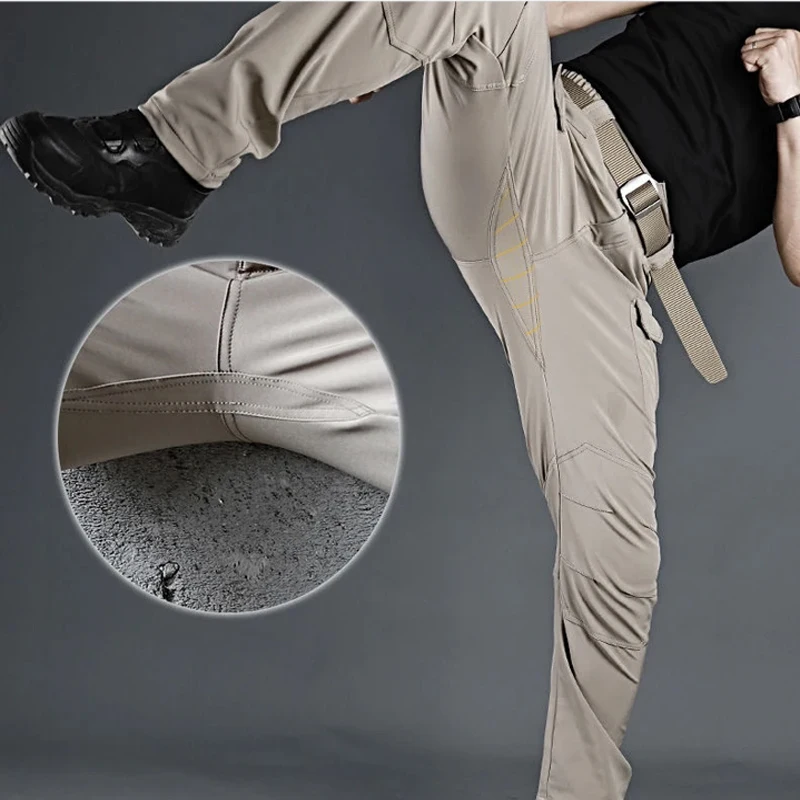 男性春秋釣り登山トレッキングソフトシェル弾性ハイキングシティ - Outdoor Sport Hiking Pants のレビューと価格