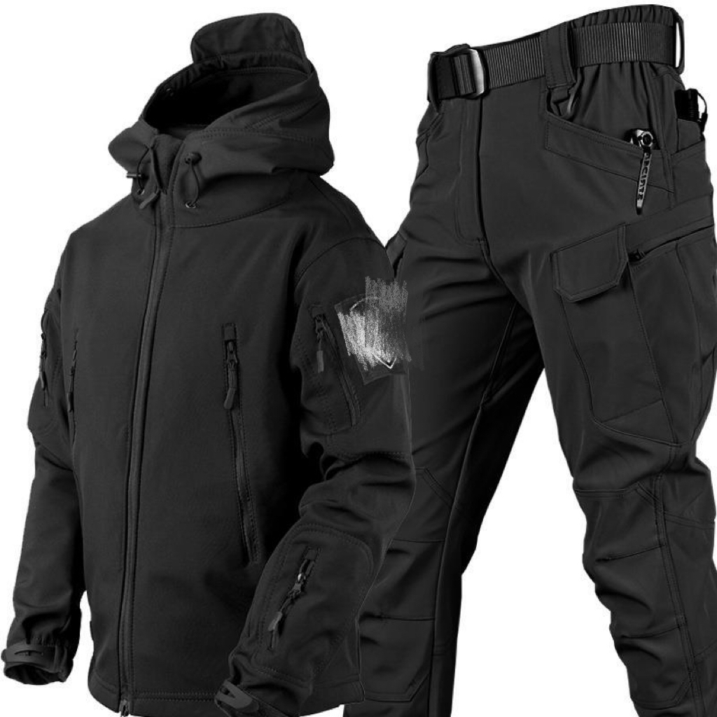 屋外防水防風ソフトシェルシャークスキンジャケットとパンツ戦術 - Outdoor Sport Hiking Pants のレビューと価格